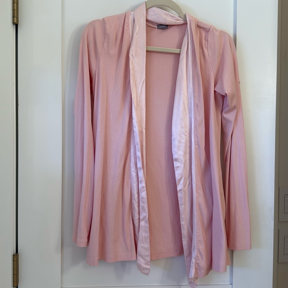 PJ Harlow pink ribbed cardigan